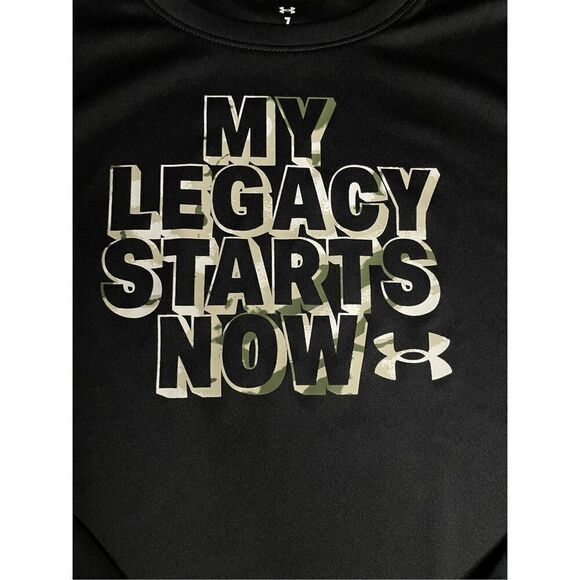 Under Armour My Legacy Starts Now Boys Black Long Sleeve Tee Size 7 - Picture 2 of 5